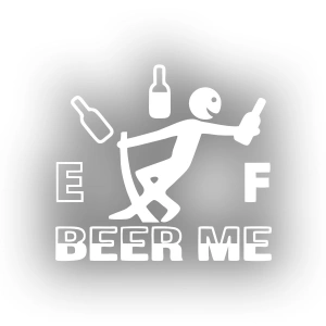 Beer Me Sticker 17x17 Cm Beyaz