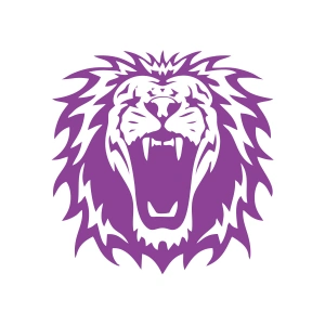 Kükreyen Aslan Sticker 17x17 Cm Mor