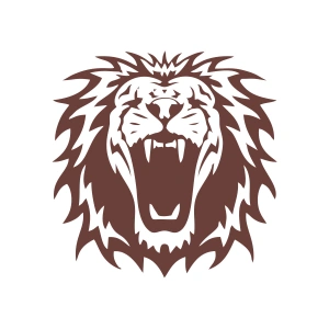 Kükreyen Aslan Sticker 17x17 Cm Kahverengi