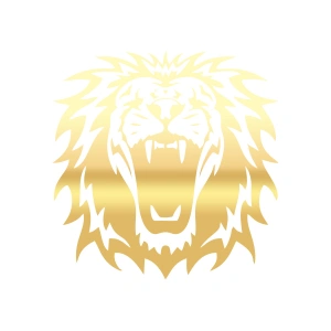 Kükreyen Aslan Sticker 17x17 Cm Gold