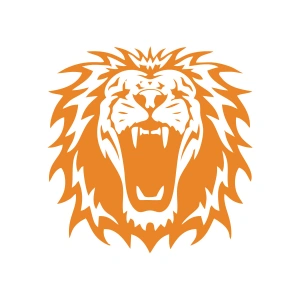 Kükreyen Aslan Sticker 17x17 Cm Turuncu