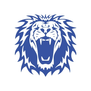 Kükreyen Aslan Sticker 17x17 Cm Mavi