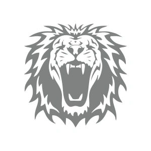 Kükreyen Aslan Sticker 17x17 Cm Gri