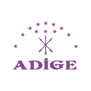 Adige Çerkez Bayrağı Sticker 17x17 Cm Mor