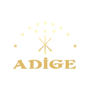 Adige Çerkez Bayrağı Sticker 17x17 Cm Gold