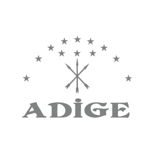 Adige Çerkez Bayrağı Sticker 17x17 Cm Gri
