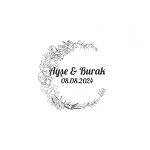 Kış Temalı Şık Dikdörtgen Etiket Kına Nişan Düğün 3x3 cm özel etiket / 50 adet sticker