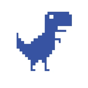 Piksel Dinozor Sticker 17x17 Cm Mavi