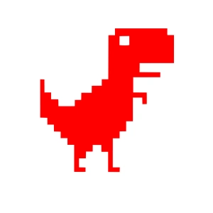 Piksel Dinozor Sticker 17x17 Cm Kırmızı