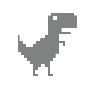 Piksel Dinozor Sticker 17x17 Cm Gri