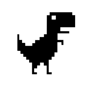 Piksel Dinozor Sticker 17x17 Cm Siyah