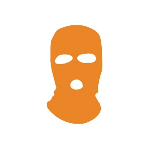 Kar Maskesi Sticker 17x17 Cm Turuncu