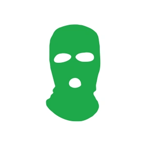 Kar Maskesi Sticker 17x17 Cm Yeşil