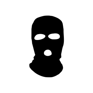 Kar Maskesi Sticker 17x17 Cm Siyah