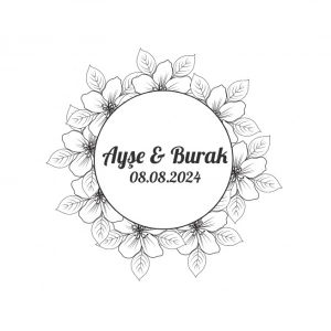 Kış Temalı Şık Yuvarlak Etiket Kına Nişan Düğün 3x3 cm özel etiket / 50 adet sticker