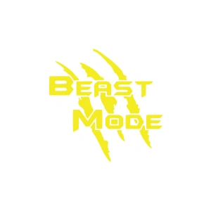 Beast Mode Sticker 17x17 Cm Sarı