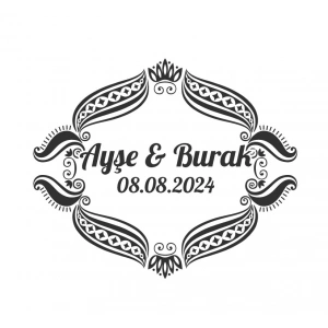 Kış Yapraklı ve Meyveli Dikdörtgen Etiket Kına Nişan Düğün 3x3 cm özel etiket / 50 adet sticker