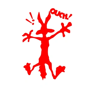 Bugs Bunny Araba Stickeri 17x17 Cm Kırmızı