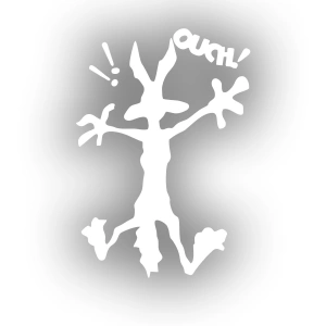 Bugs Bunny Araba Stickeri 17x17 Cm Beyaz