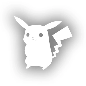 Pikachu Araba Stickeri 17x17 Cm Beyaz