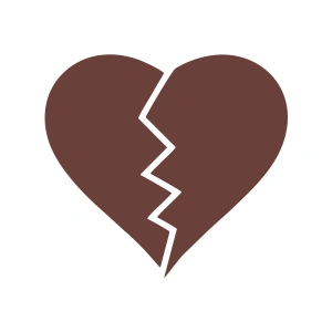 Kırık Kalp Araba Stickeri 17x17 Cm Kahverengi