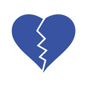 Kırık Kalp Araba Stickeri 17x17 Cm Mavi