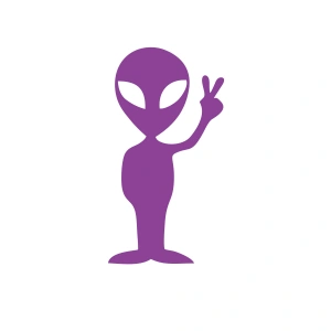 Uzaylı Araba Stickeri 17x17 Cm Mor