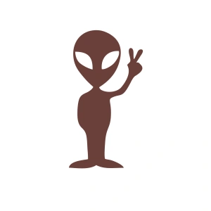 Uzaylı Araba Stickeri 17x17 Cm Kahverengi