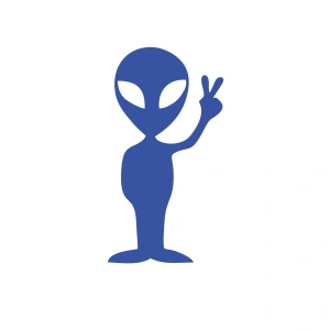 Uzaylı Araba Stickeri 17x17 Cm Mavi