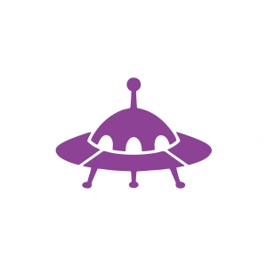 Ufo Araba Sticker 17x17 Cm Mor