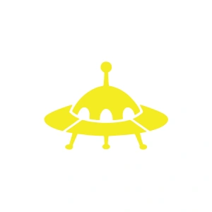 Ufo Araba Sticker 17x17 Cm Sarı