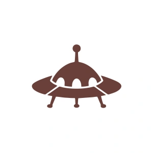 Ufo Araba Sticker 17x17 Cm Kahverengi