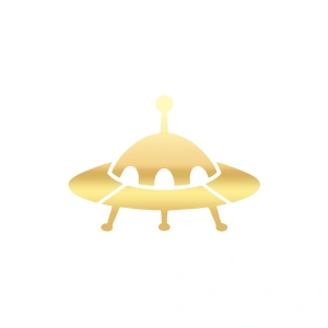 Ufo Araba Sticker 17x17 Cm Gold
