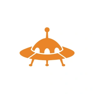 Ufo Araba Sticker 17x17 Cm Turuncu