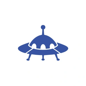 Ufo Araba Sticker 17x17 Cm Mavi