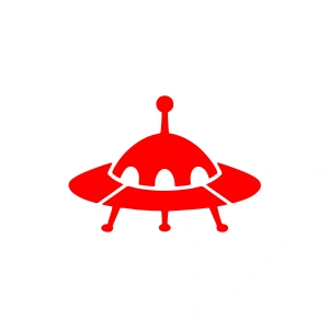 Ufo Araba Sticker 17x17 Cm Kırmızı