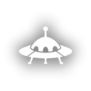 Ufo Araba Sticker 17x17 Cm Beyaz