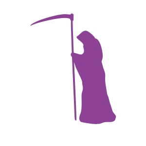 Azrail Araba Stickeri  17x17 Cm Mor