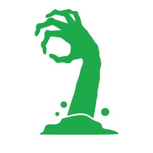 Zombi Eli Araba Sticker 17x17 Cm Yeşil