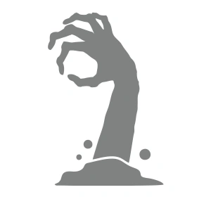 Zombi Eli Araba Sticker 17x17 Cm Gri