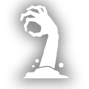 Zombi Eli Araba Sticker 17x17 Cm Beyaz