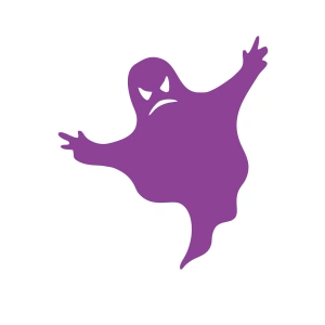 Kızgın Hayalet Araba Sticker 17x17 Cm Mor