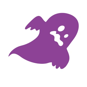 Korkan Hayalet Araba Sticker  17x17 Cm Mor