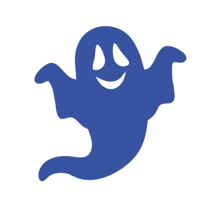 mutlu Hayalet Sticker 17x17 Cm Mavi