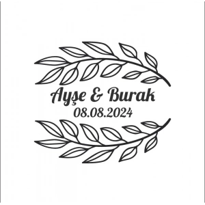 Kozalak ve Çilekli Dikdörtgen Etiket Kına Nişan Düğün 3x3 cm özel etiket / 50 adet sticker