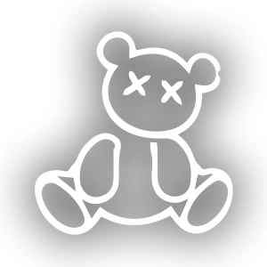 Ayıcık Araba Sticker 17x17 Cm Beyaz