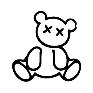 Ayıcık Araba Sticker 17x17 Cm Siyah