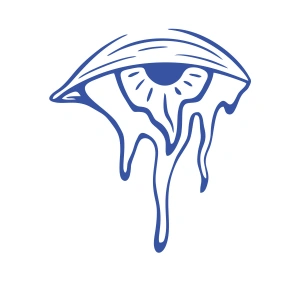 Akan Göz Araba Sticker 17x17 Cm Mavi