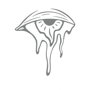 Akan Göz Araba Sticker 17x17 Cm Gri