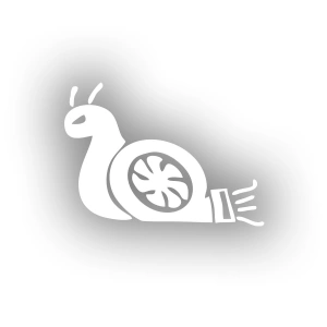 Salyangoz Araba Sticker 17x17 Cm Beyaz